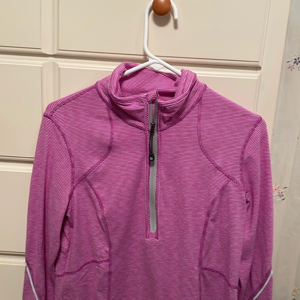 Purple stripe quarter zip